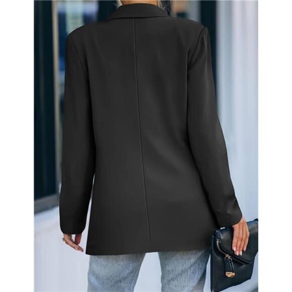 Womens Casual Blazers Oversized OpenFront Cardigan LongSleeve Work Office Blazer - Picture 4 of 6